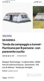 Tenda campeggio 8 posti