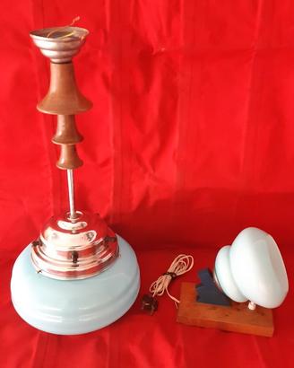 Lampadario e applique basciur celeste anni '50