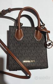 Mini borsa Michael Kors Mercer XS Tote Marrone Log
