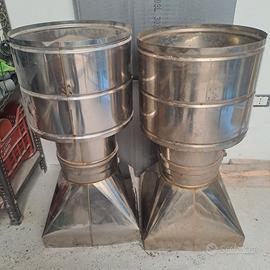 due comignoli con imbuto antintivento 40cmper40cm