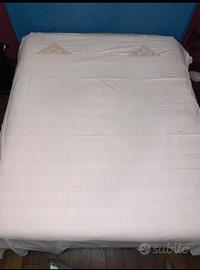 Lenzuolo matrimoniale ricamato Lino e Cotone