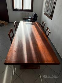 Tavolo grande in legno massello 250cm + 3 sedie