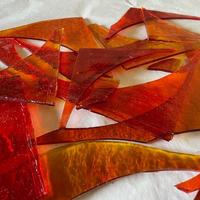 Ritagli di vetro arancione per mosaico