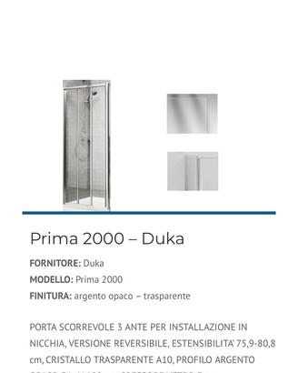 Box doccia “disp. Varie marche, modelli e misure”