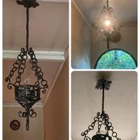 lampadario ferro battuto