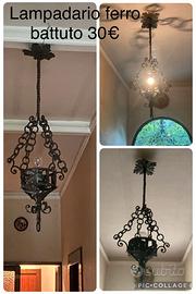 lampadario ferro battuto