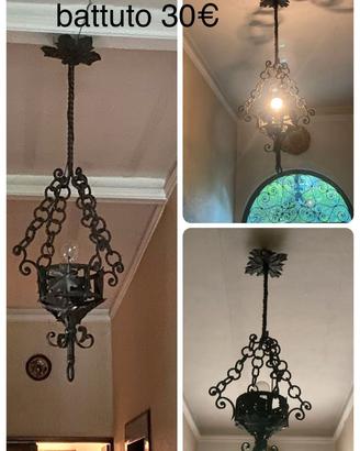 lampadario ferro battuto