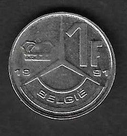 Belgio - moneta circolata da 1 Franco " Versione F