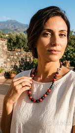 Collana Artigianale pietre laviche made in Italy