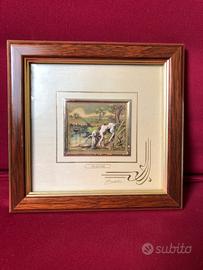 Serigrafia artistica su fondo oro 18 carati