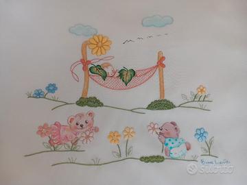 set lenzuolo  piumino per culla sacca