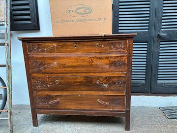 Cassettiera vintage in legno massello
