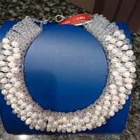 Girocollo di perle di fiume e cristalli sintetici 