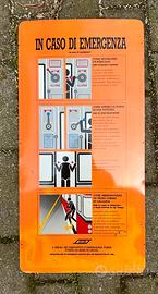 Cartello originale emergenza treno ATM vintage