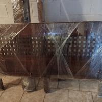 Letto matrimoniale etnico in legno intagliato