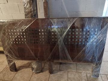 Letto matrimoniale etnico in legno intagliato