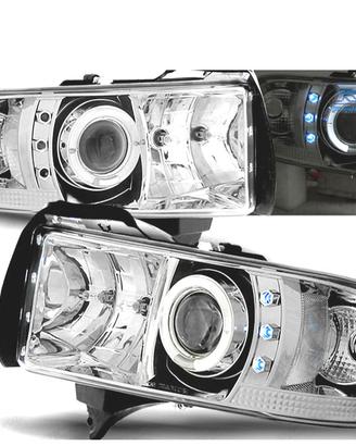 FARI DODGE RAM 94-01 LED OCCHI ANGEL CROMATO