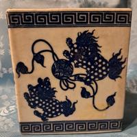 Antico vaso poggiatesta cinese in porcellana