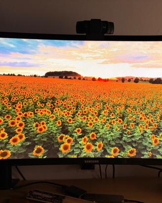 Monitor Samsung con braccio e webcam