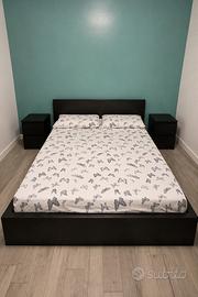 Letto ikea nera con rete in doghe