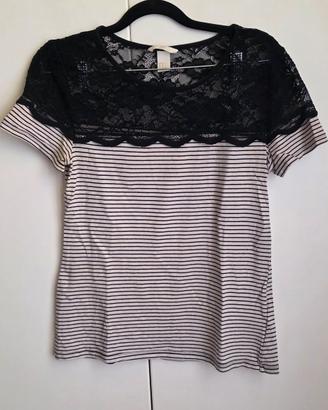 N.1 maglia HM con pizzo e N.1 canotta Zara