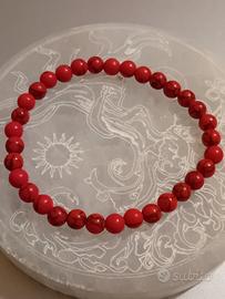 Braccialetto Agata Rossa Pietre Naturali Donna