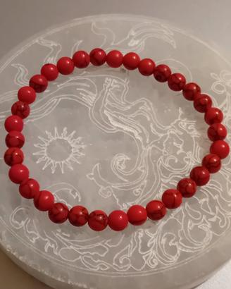 Braccialetto Agata Rossa Pietre Naturali Donna