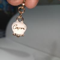 Ciondolo in Metallo campanella smalto bianco con c