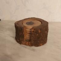 Bei sottobicchieri in legno con contenitore