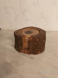 Bei sottobicchieri in legno con contenitore