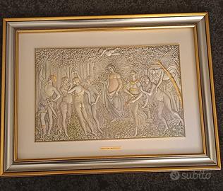 Quadro lamina argento La Primavera Botticelli
