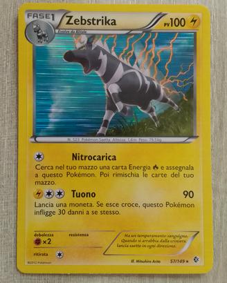 Card Pokémon Fase 1 Zebstrika Holo  57/149 2012 IT