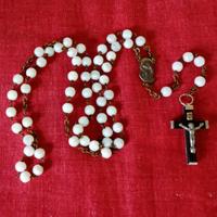 rosario antico pietre di agata bianca