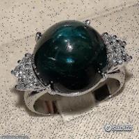 ANELLO ORO 18kt. DIAMANTI E TORMALINA INDICOLITE
