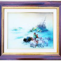 quadro naif olio su VETRO - Mato Toth