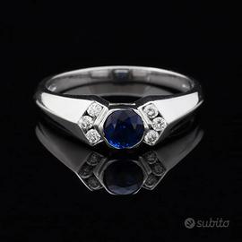 ANELLO SALVINI ORO 18KT BRILLANTI E ZAFFIRO