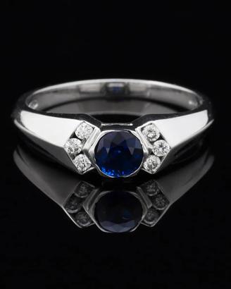 ANELLO SALVINI ORO 18KT BRILLANTI E ZAFFIRO