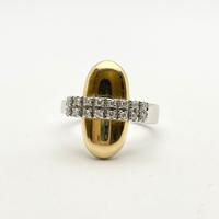 Anello oro 18KT diamanti naturali, scritta NANIS