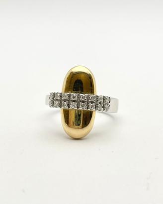 Anello oro 18KT diamanti naturali, scritta NANIS