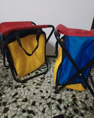 2 sgabelli pieghievoli