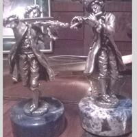 Statuette di musicisti in argento massiccio. Antic