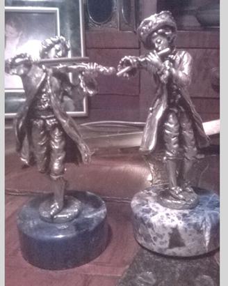 Statuette di musicisti in argento massiccio. Antic