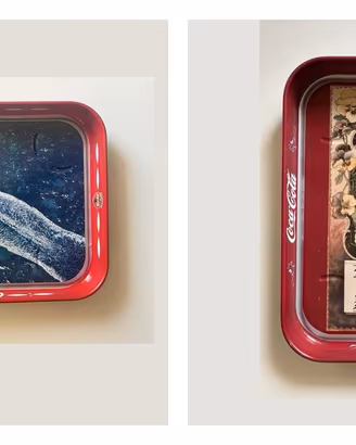 Coca Cola Coppia 2 Vassoi Vintage