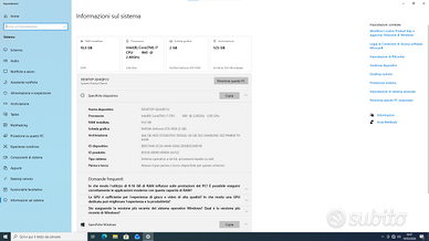 Asus i7 860 ram 10gb ssd 60gb gpu nvidia gtx 1050