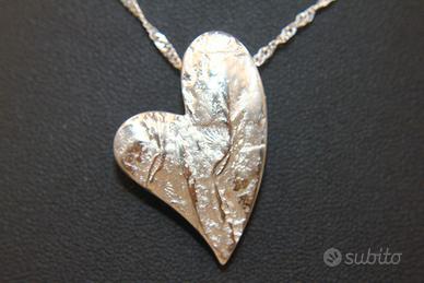Splendida collana ciondolo cuore argento