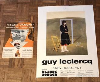 Poster bifacciale Danone Banania e poster Leclercq