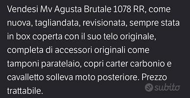 MV augusta Brutale 1078 RR