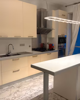 Cucina completa con isola e due colonne attrezzate