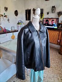 giubbotto invernale in pelle da motociclista 