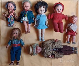 Lotto 8 bambole vintage anni '60-'70 Bonomi, Furga